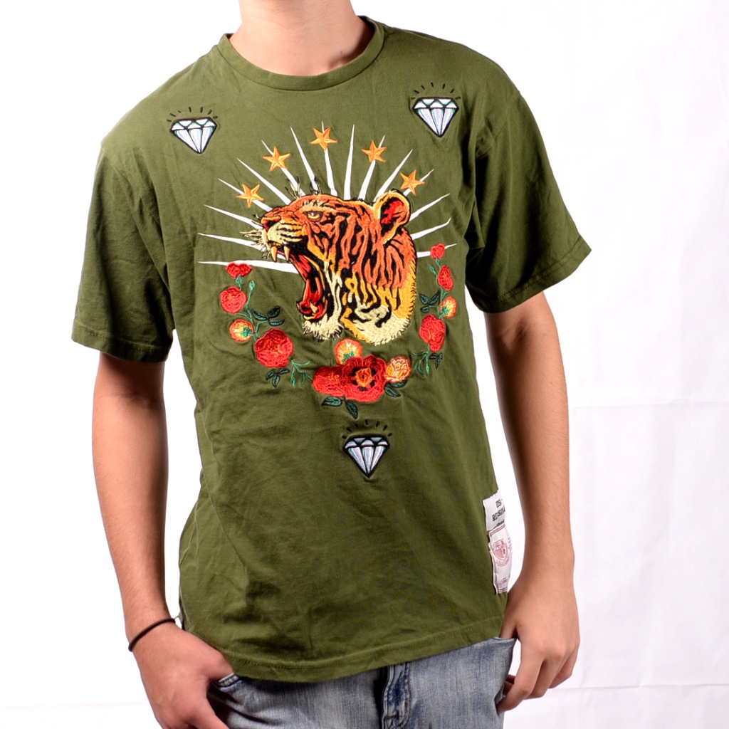 Reason Brand Tshirt Tiger Embroiled